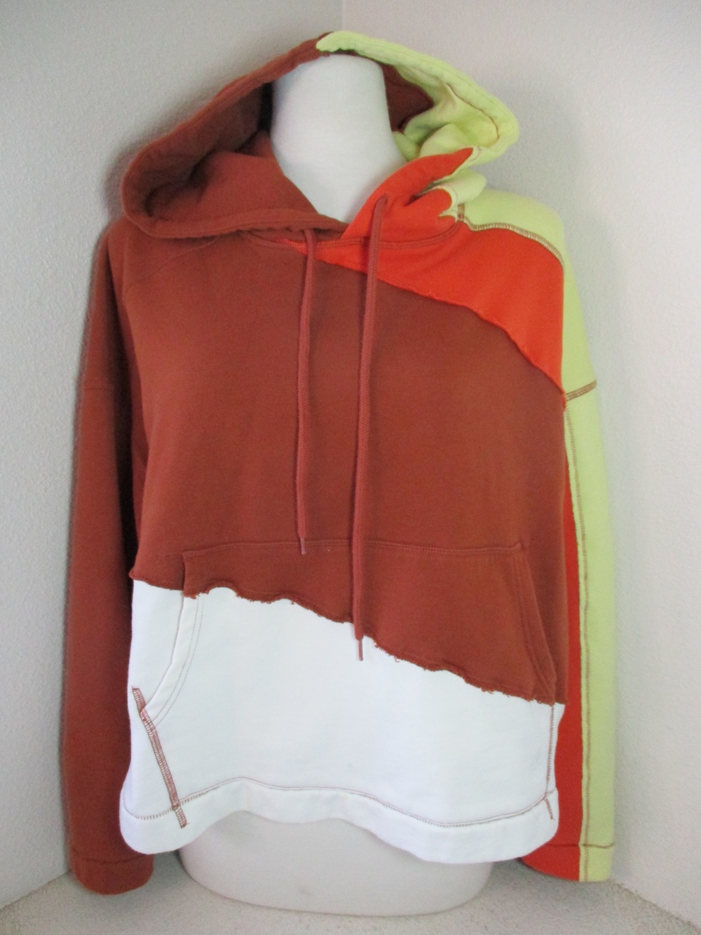 FP Movement Hoodie Womens S All Or Nothing Colorblock Patchwork Oversized Argan